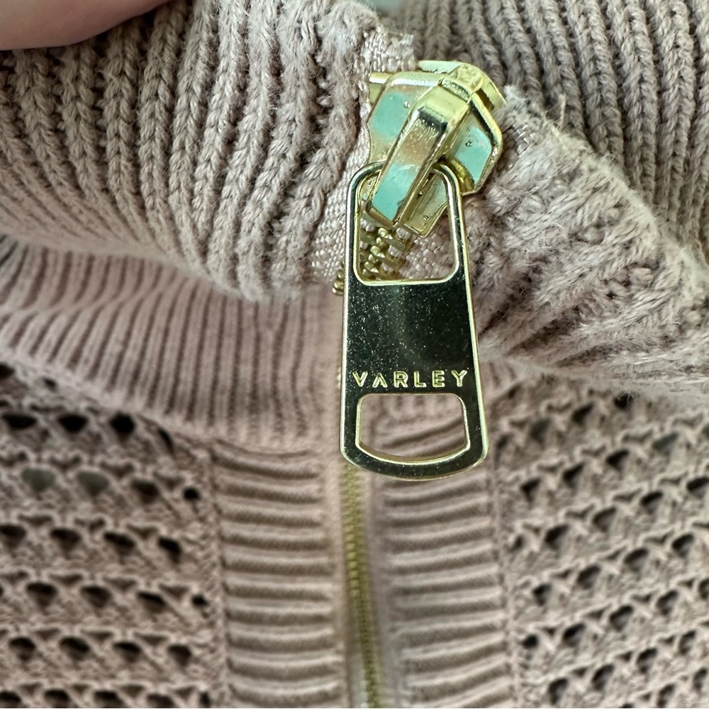 Varley Eloise Zip-through Knit in Brown SZ S - Picture 6 of 10